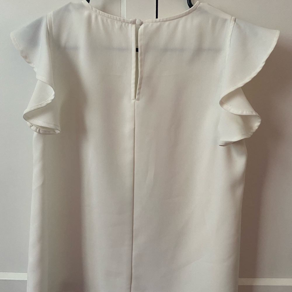 TCEC White Ruffle Sleeve Top - Picture 5 of 6